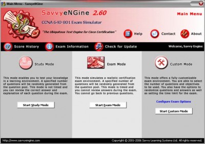 SavvyeNGine CCNA Exam 640-801 CCNA Test Simulator 2004 2.05 screenshot SavvyeNGine CCNA Exam 640-801 CCNA Test Simulator 2004 2.05 screenshot