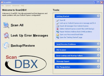 ScanDBX for Outlook Express 2.18.06080 screenshot