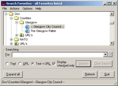 Search Favorites 1.5 screenshot Search Favorites 1.5 screenshot