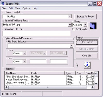 SearchWin 1.1.8 screenshot SearchWin 1.1.8 screenshot