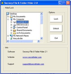Secrecy File and Folder Hider 2.8 screenshot