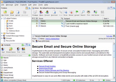 Secure Email CryptoHeaven Linux 3.5.3 screenshot