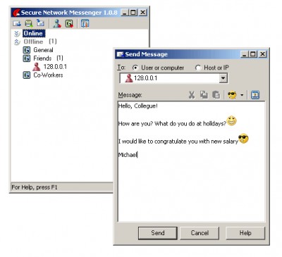 Secure Network Messenger 1.5.5 screenshot Secure Network Messenger 1.5.5 screenshot