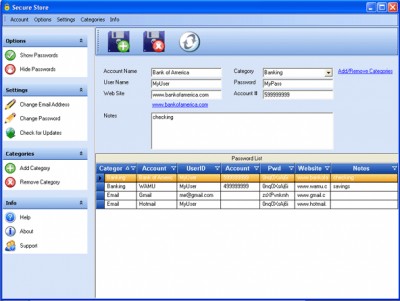 Secure Store 2.0 screenshot Secure Store 2.0 screenshot