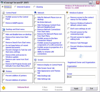 SecureXP 2005 screenshot