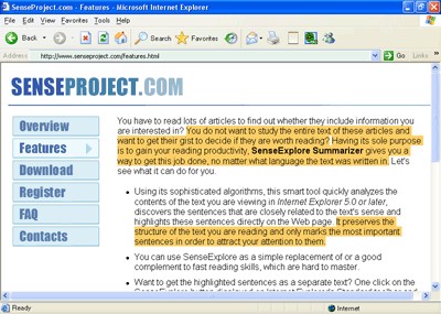 SenseExplore Summarizer 1.0 screenshot SenseExplore Summarizer 1.0 screenshot