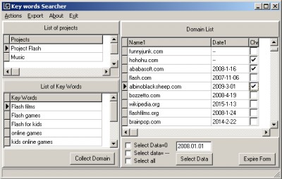 SEO Expire domain searcher 01.01 screenshot SEO Expire domain searcher 01.01 screenshot
