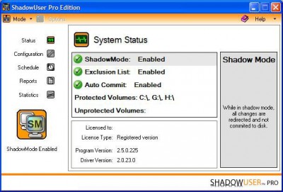 ShadowUser 2.5 screenshot ShadowUser 2.5 screenshot