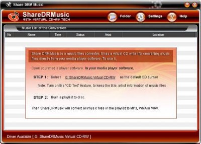 Share DRM Music 2.01 screenshot