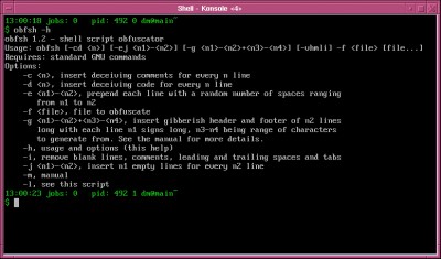 Shell script obfuscator 1.2 screenshot Shell script obfuscator 1.2 screenshot