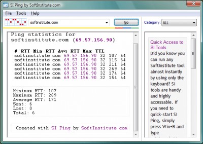 SI Ping 1.0 screenshot