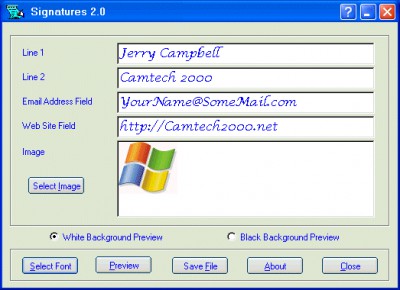 Signatures 2.0 screenshot Signatures 2.0 screenshot