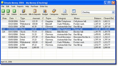 Simple Money 2006 1.2.2 screenshot