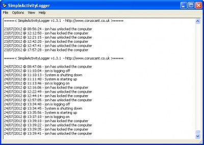 SimpleActivityLogger 1.1 screenshot SimpleActivityLogger 1.1 screenshot