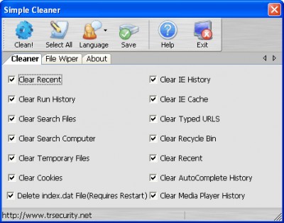 SimpleCleaner 1.0 screenshot SimpleCleaner 1.0 screenshot