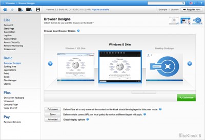 SiteKiosk 8.0 screenshot