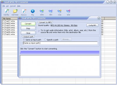 Small WMA MP3 Converter 2.20 screenshot Small WMA MP3 Converter 2.20 screenshot
