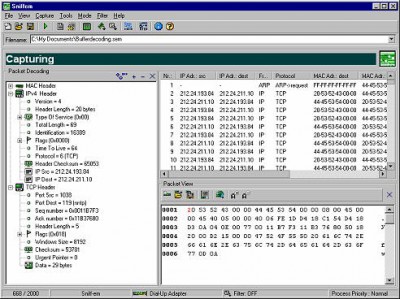 Sniff-em Packet sniffer 1.12 screenshot Sniff-em Packet sniffer 1.12 screenshot