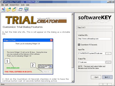 Softwarekey Trial Creator 1.10 screenshot Softwarekey Trial Creator 1.10 screenshot