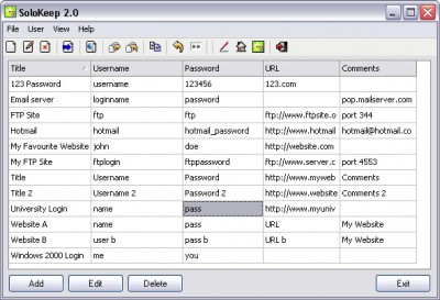 SoloKeep 2.0 screenshot SoloKeep 2.0 screenshot