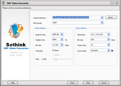 Sothink 3GP Video Converter 1.0 Build screenshot Sothink 3GP Video Converter 1.0 Build screenshot
