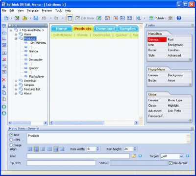 Sothink DHTML Menu 8.1 screenshot Sothink DHTML Menu 8.1 screenshot