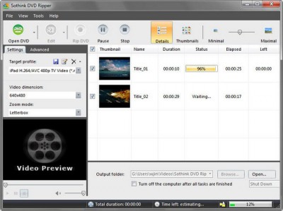Sothink DVD Ripper 1.3 Build screenshot