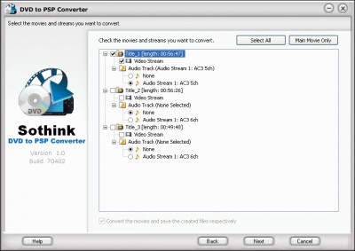 Sothink DVD to PSP Converter 1.0 Build screenshot