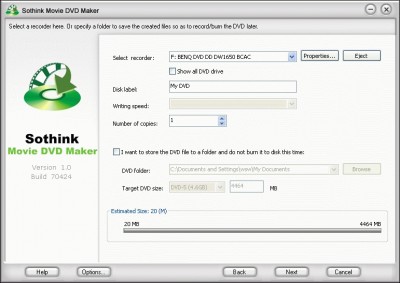 Sothink Movie DVD Maker 1.0 Build screenshot