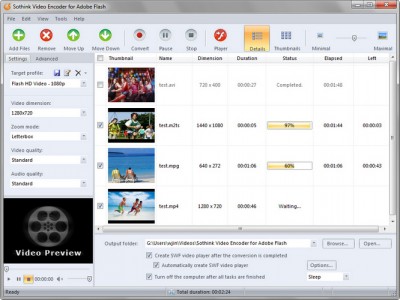 Sothink Video Encoder for Adobe Flash 2.2 Build screenshot Sothink Video Encoder for Adobe Flash 2.2 Build screenshot