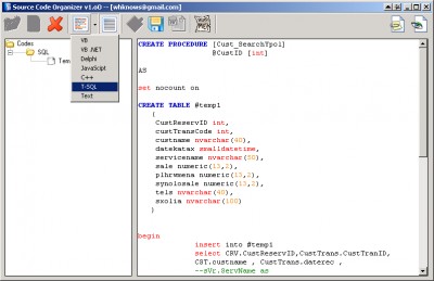 Source Code Organizer 1.o5 screenshot Source Code Organizer 1.o5 screenshot