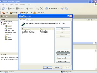 Spam Eraser 1.0 screenshot Spam Eraser 1.0 screenshot