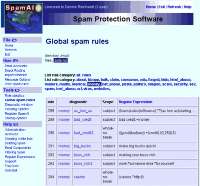 SpamAI Anti-Spam Filter Software DR-2.00.0 screenshot
