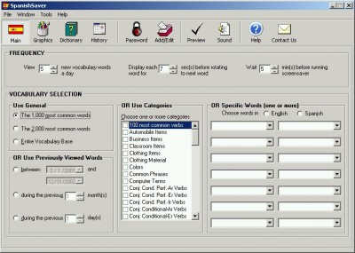 SpanishSaver-Interactive Spanish Screensaver 1.00 screenshot SpanishSaver-Interactive Spanish Screensaver 1.00 screenshot