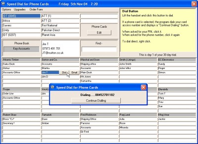 Speed Dial for Phone Cards 2.03 screenshot Speed Dial for Phone Cards 2.03 screenshot