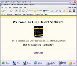 Speedo X-Cart Entry Page Generator 1.1 screenshot