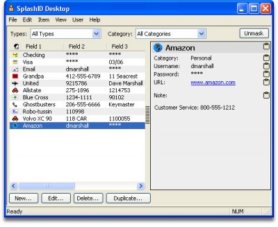 SplashID Password Manager 3.4 screenshot