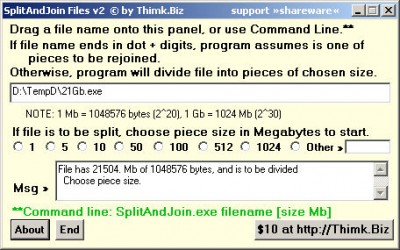 SplitAndJoin.exe 2.0 screenshot