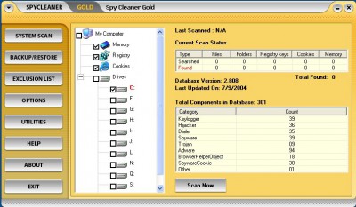 SpyCleaner Gold 9.8 screenshot
