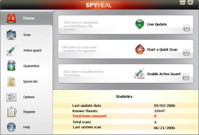 SpyHeal 2.1 screenshot SpyHeal 2.1 screenshot