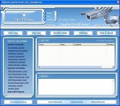 SpyPal Yahoo! Messenger Spy 2008 5.0 screenshot