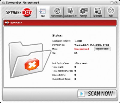 Spyware Bot - Spyware/Adware Remover 1.4.0.3 screenshot Spyware Bot - Spyware/Adware Remover 1.4.0.3 screenshot