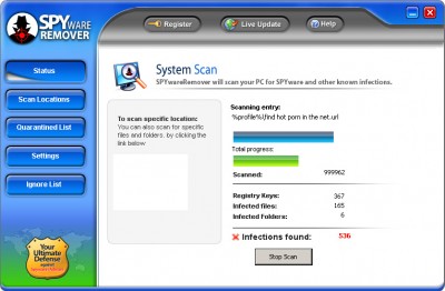 Spyware Remover SE 2007 1.501 screenshot Spyware Remover SE 2007 1.501 screenshot