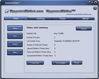 Spyware Striker 9.2.0.6 screenshot