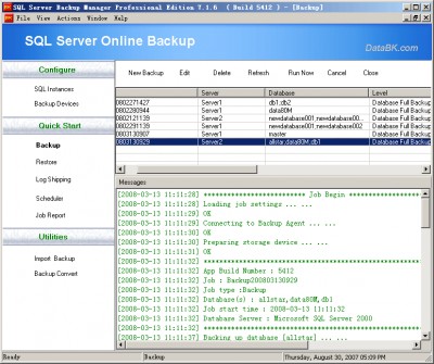 SQL Server Backup 5.4.0 screenshot SQL Server Backup 5.4.0 screenshot