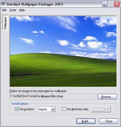 Stardust Wallpaper Packager 2003 1.0.0.5 screenshot Stardust Wallpaper Packager 2003 1.0.0.5 screenshot