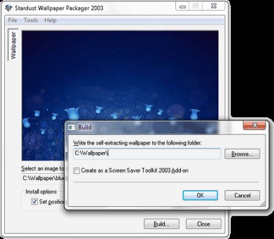 Stardust Wallpaper Packager 2003 1.0.0.5 screenshot