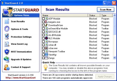 StartGuard Free Edition 2.0 screenshot StartGuard Free Edition 2.0 screenshot