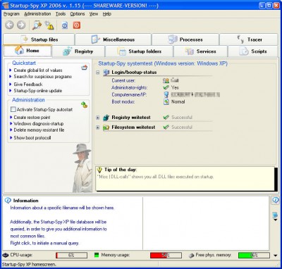 Startup-Spy XP 2006 1.16 screenshot