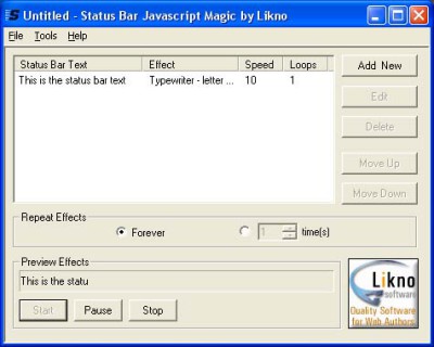 Status Bar Javascript Magic 1.0 screenshot